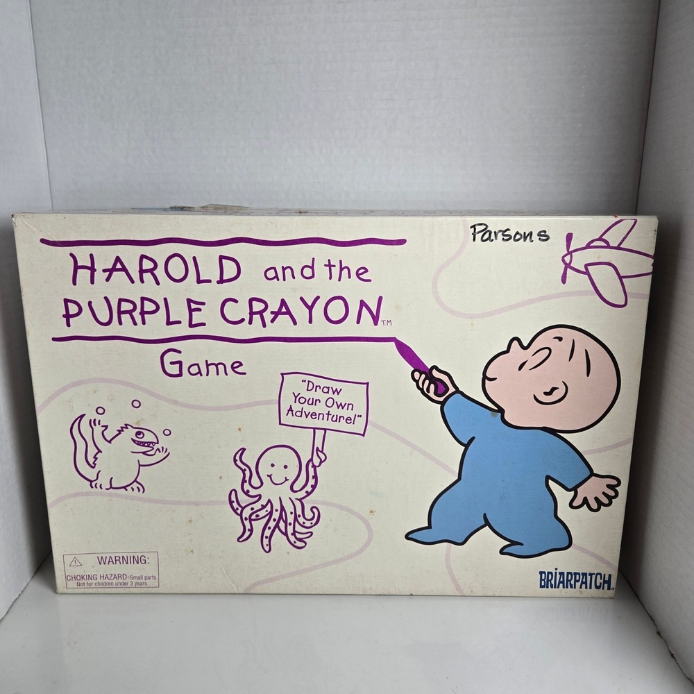 Harold and the Purple Crayon Game COMPLETE Briarpatch 2001 HTF Classic Kids Book